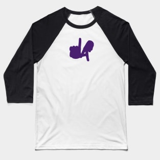 Medium LA Hands Silhouette, Purple Baseball T-Shirt